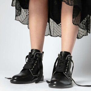 ZADIG & VOLTAIRE Laureen Roma Leather Studded Ankle Boots